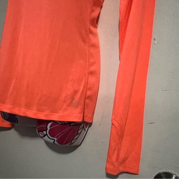 Da skin Now Semi Fitted Orange Long Sleeve 1/4 Zip Jacket - Picture 5 of 6